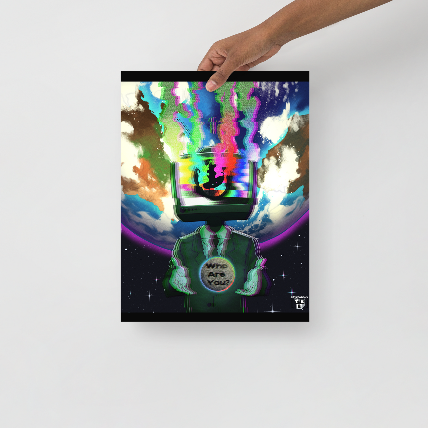 “Who Are You?” Glitch Reality Poster – 12x16"