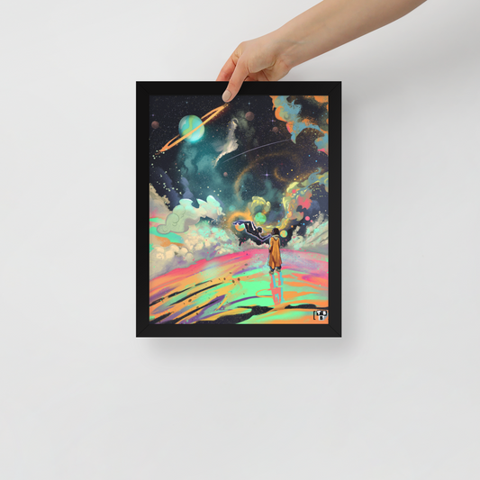 "Cosmic Goodbye" Framed Art Print – 11x14"